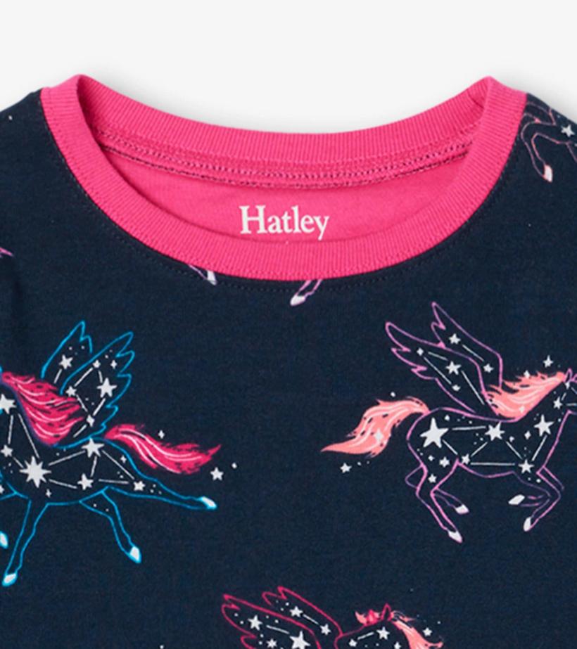 Girls Unicorn Constellations Organic Cotton Raglan Pajama Set | Hatley Sleepwear