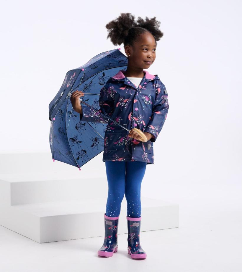 Girls Unicorn Constellations Shiny Rain Boots | Hatley Rainwear