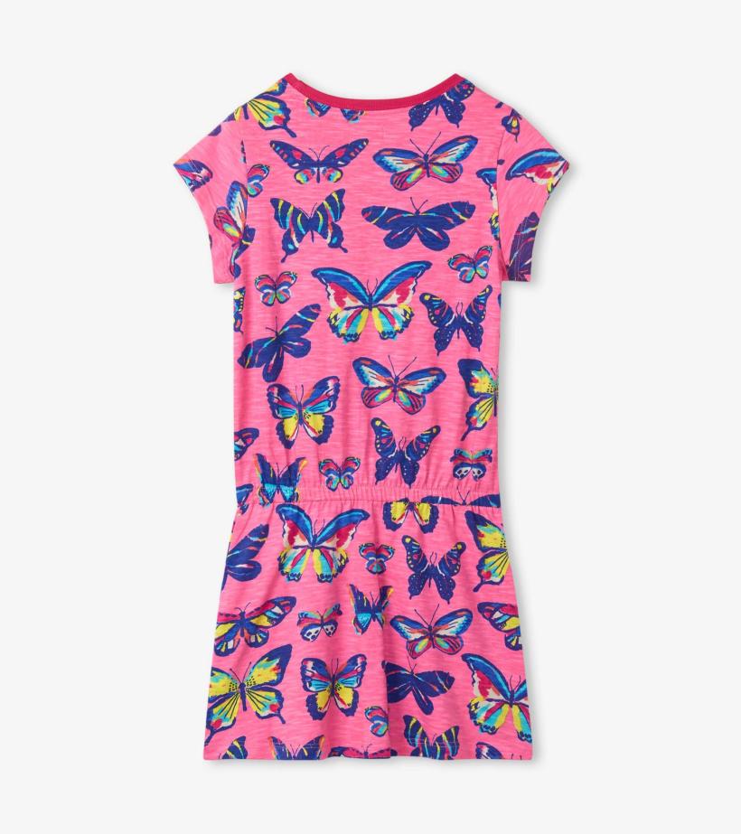 Girls Vibrant Butterflies Drop Waist Dress | Hatley Dresses