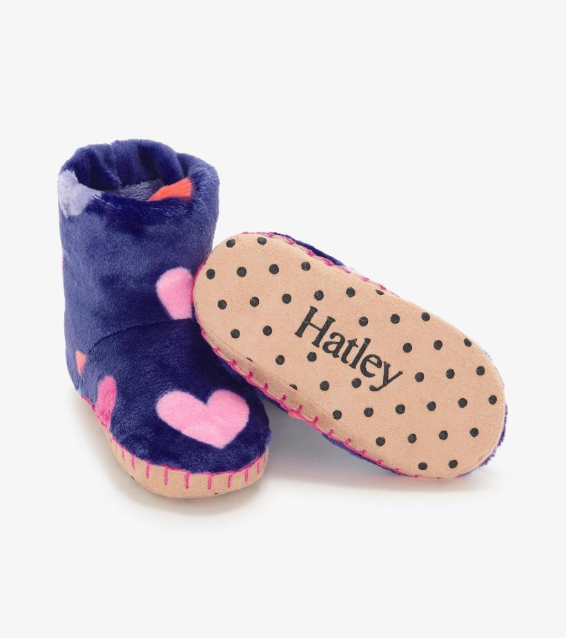 Girls/Baby &amp; Toddler Baby Girls Hearts Fleece Slippers | Hatley Sleepwear
