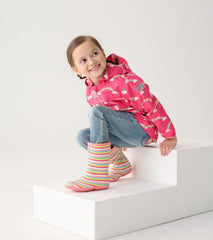 Girls/Baby &amp; Toddler Girls Pretty Stripes Packable Rain Boots | Hatley Rainwear