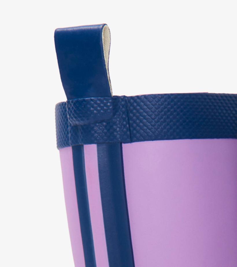 Girls/Baby &amp; Toddler Lilac And Navy Matte Rain Boots | Hatley Rainwear