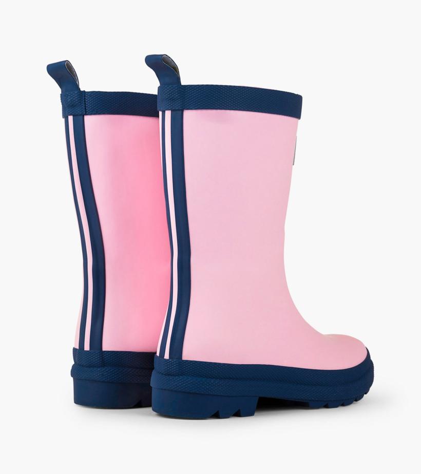 Girls/Baby &amp; Toddler Pink &amp; Navy Matte Rain Boots | Hatley Rainwear