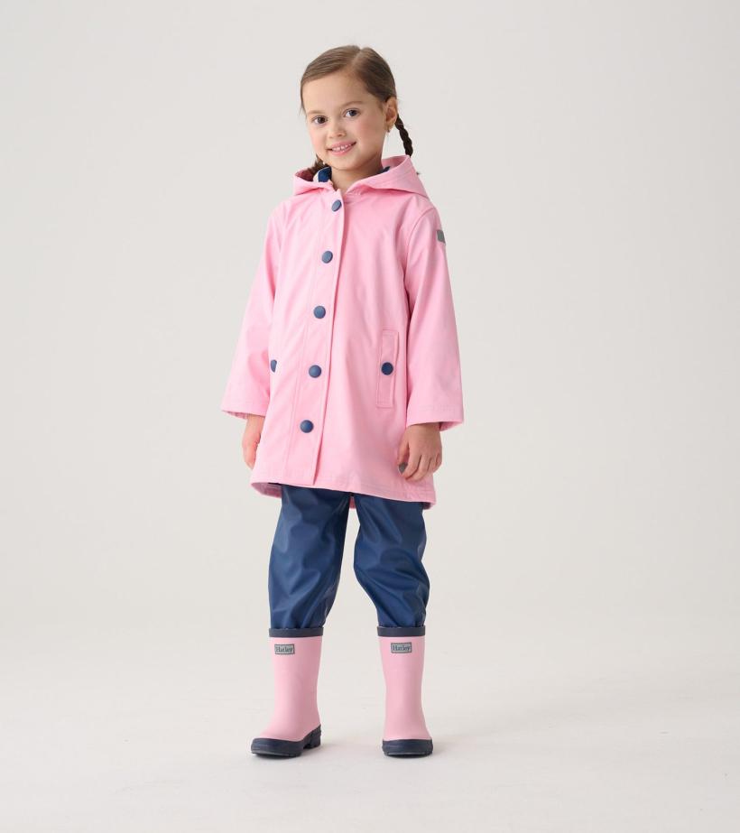 Girls/Baby &amp; Toddler Pink &amp; Navy Matte Rain Boots | Hatley Rainwear