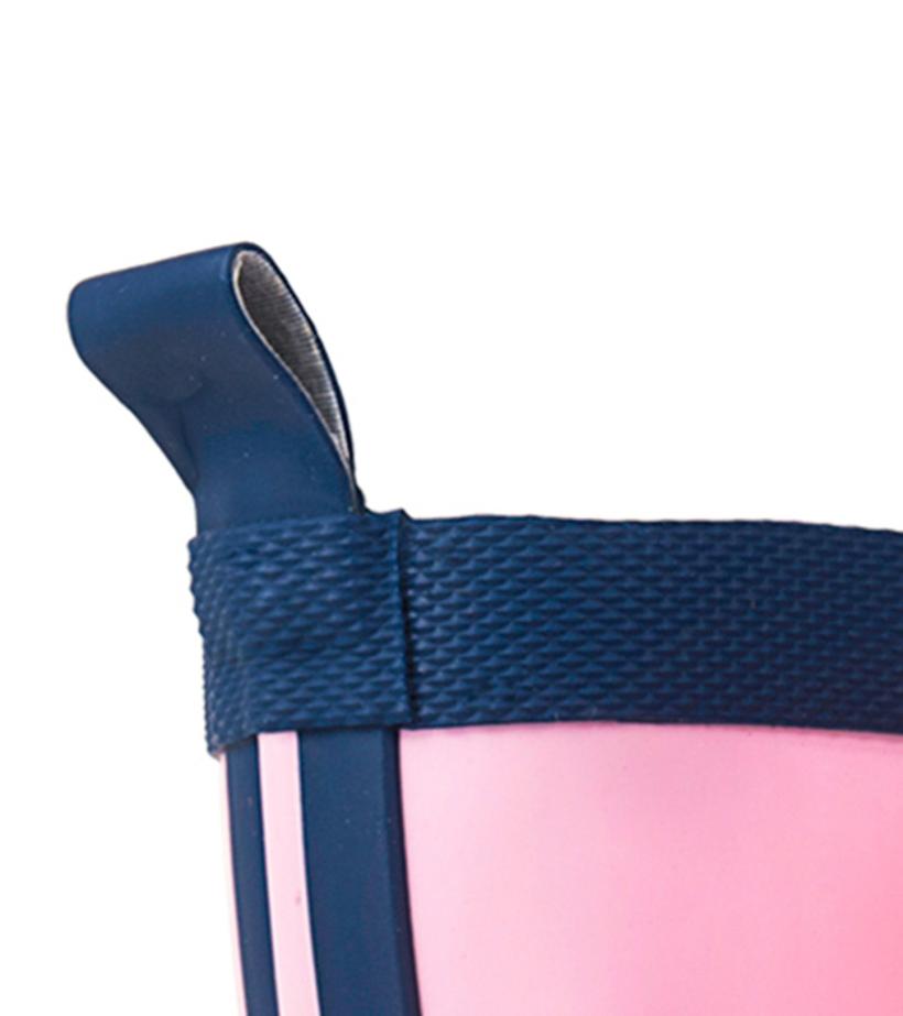 Girls/Baby &amp; Toddler Pink &amp; Navy Matte Rain Boots | Hatley Rainwear