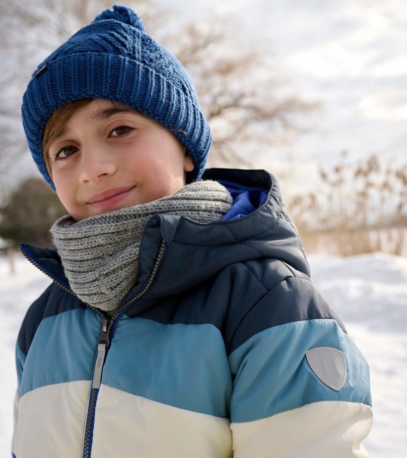 Girls/Boys Black &amp; Blue Puffer Jacket | Hatley Outerwear