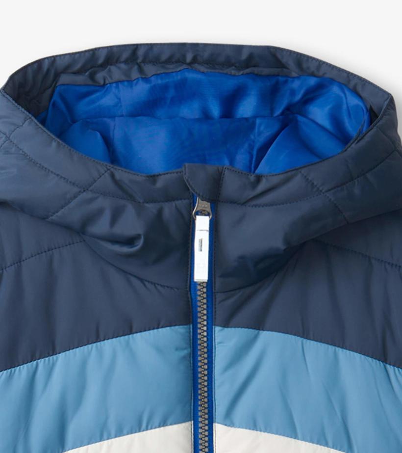 Girls/Boys Black &amp; Blue Puffer Jacket | Hatley Outerwear