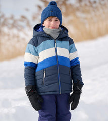 Girls/Boys Black &amp; Blue Puffer Jacket | Hatley Outerwear