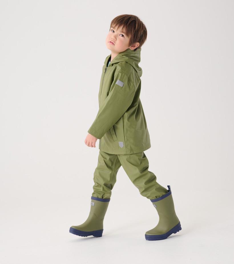 Girls/Boys Boys Forest Green Zip-Up Rain Jacket | Hatley Rainwear