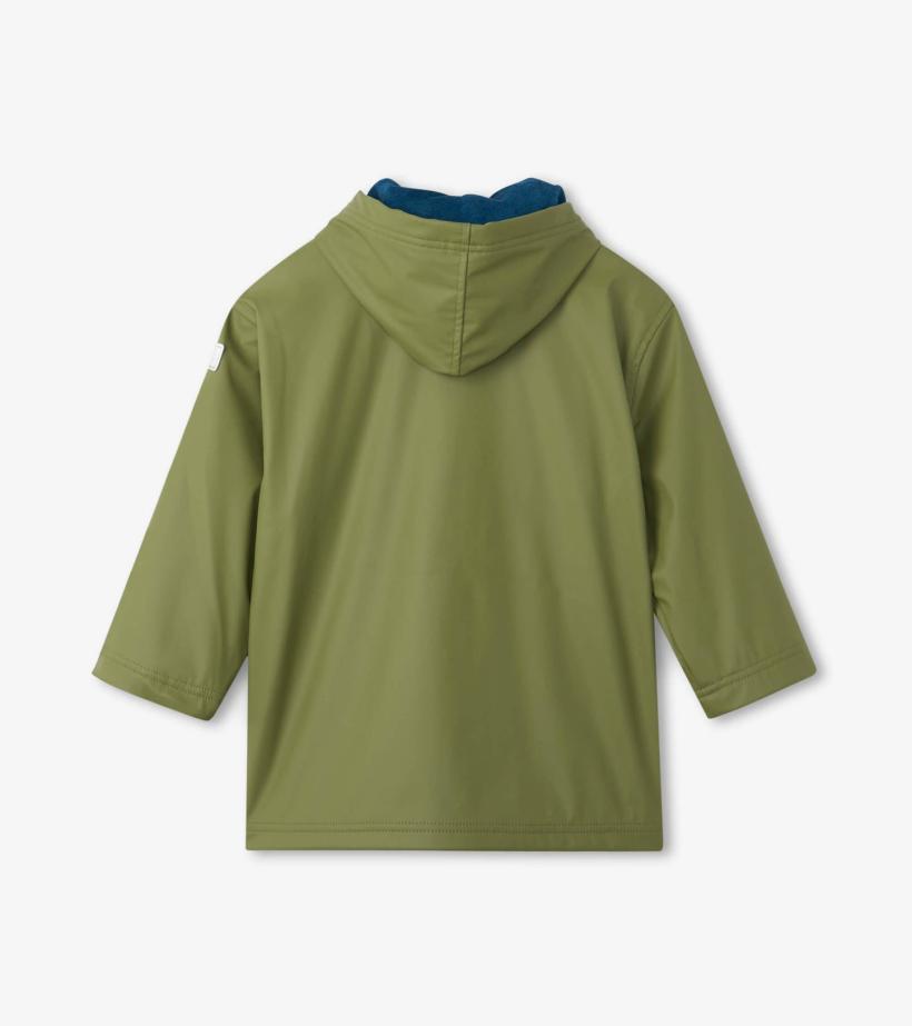 Girls/Boys Boys Forest Green Zip-Up Rain Jacket | Hatley Rainwear