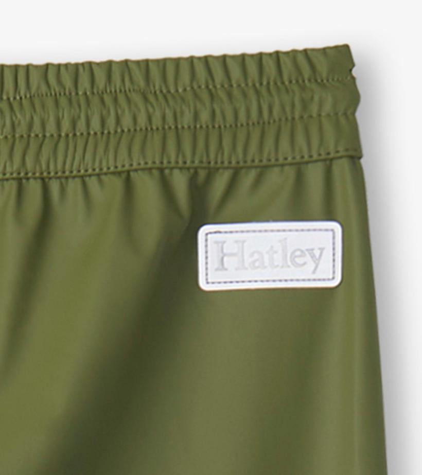 Girls/Boys Forest Green Rain Pants | Hatley Rainwear