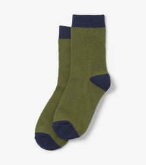Girls/Boys Green &amp; Navy Crew Socks | Hatley Footwear