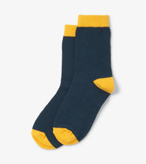 Girls/Boys Navy &amp; Yellow Crew Socks | Hatley Footwear