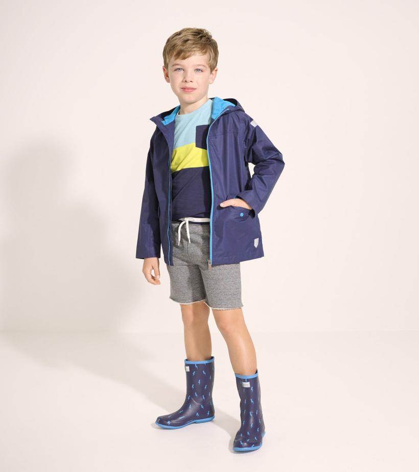Girls/Boys Navy Zip-Up Lightweight Rain Jacket | Hatley Rainwear