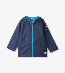 Girls/Boys Navy Zip-Up Lightweight Rain Jacket | Hatley Rainwear