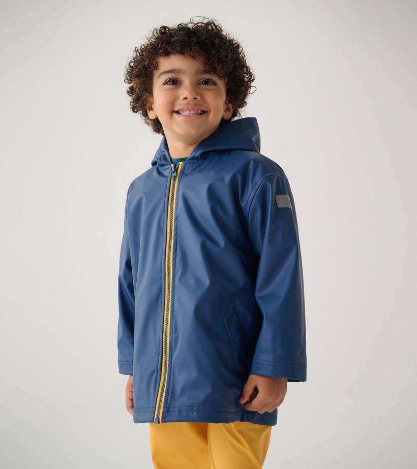Girls/Boys Navy Zip-Up Rain Jacket | Hatley Rainwear