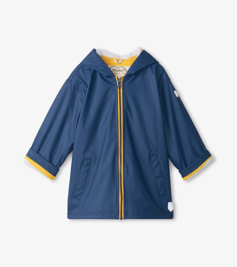 Girls/Boys Navy Zip-Up Rain Jacket | Hatley Rainwear
