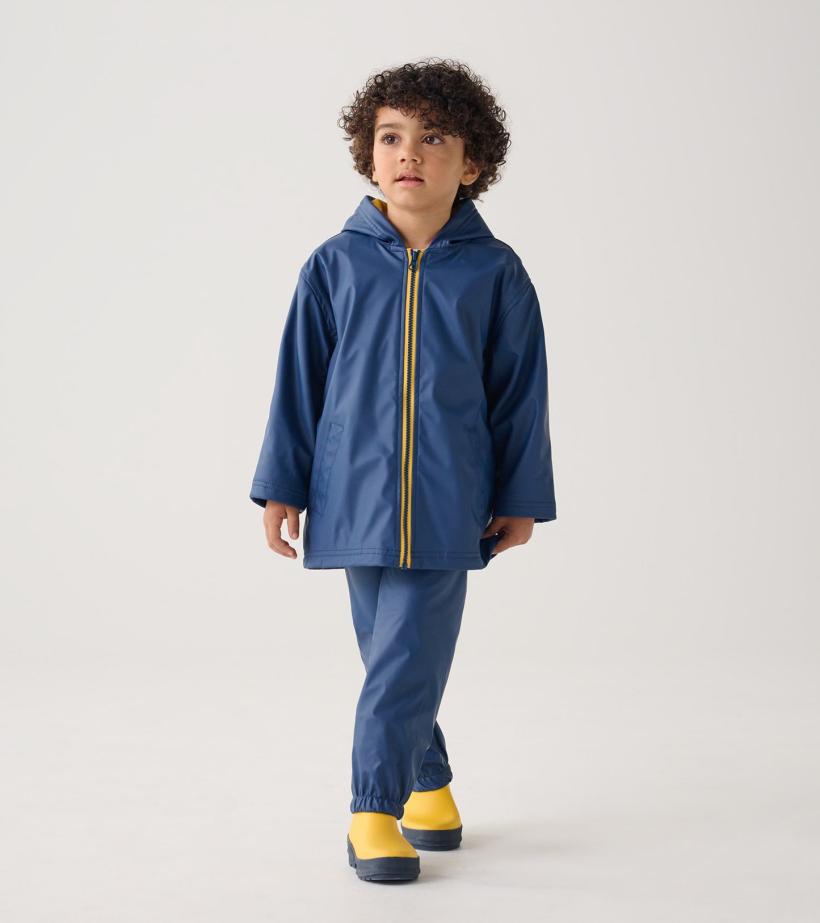 Girls/Boys Navy Zip-Up Rain Jacket | Hatley Rainwear
