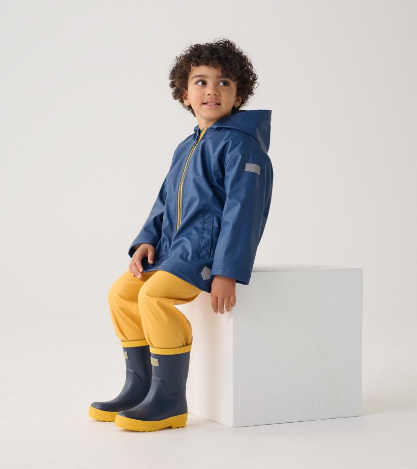 Girls/Boys Navy Zip-Up Rain Jacket | Hatley Rainwear