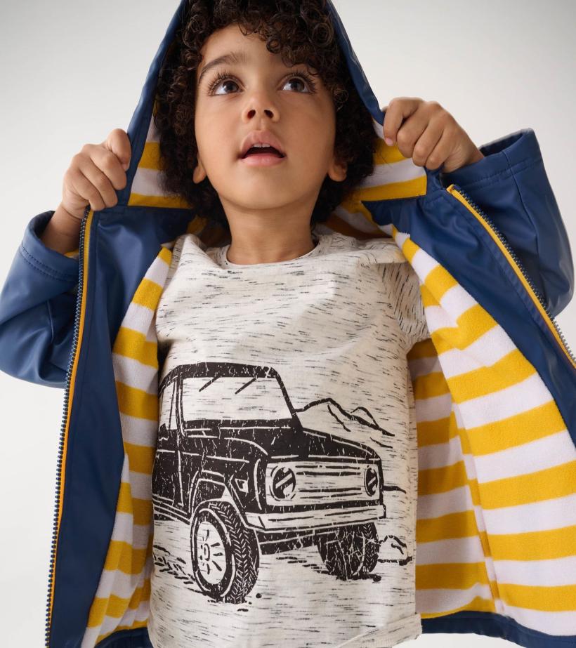 Girls/Boys Navy Zip-Up Rain Jacket | Hatley Rainwear