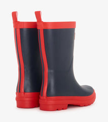 Girls/Boys/Baby &amp; Toddler Navy &amp; Red Matte Rain Boots | Hatley Rainwear