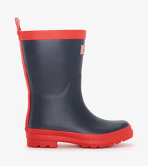 Girls/Boys/Baby &amp; Toddler Navy &amp; Red Matte Rain Boots | Hatley Rainwear