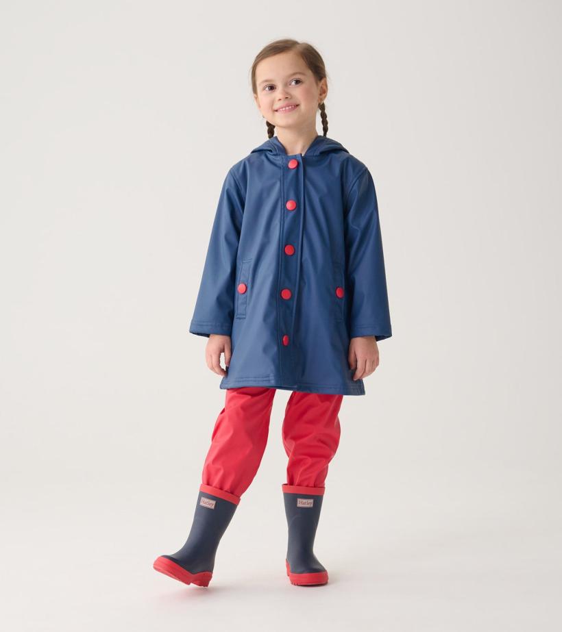 Girls/Boys/Baby &amp; Toddler Navy &amp; Red Matte Rain Boots | Hatley Rainwear