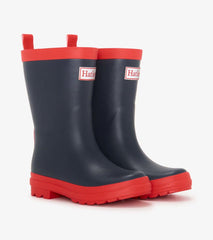 Girls/Boys/Baby &amp; Toddler Navy &amp; Red Matte Rain Boots | Hatley Rainwear