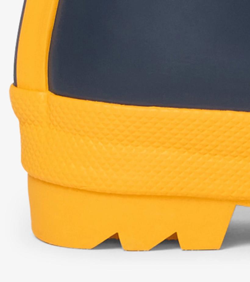 Girls/Boys/Baby &amp; Toddler Navy &amp; Yellow Matte Rain Boots | Hatley Rainwear