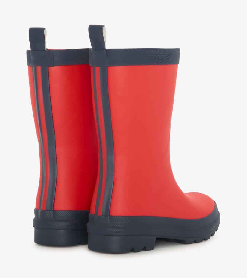 Girls/Boys/Baby &amp; Toddler Red &amp; Navy Matte Rain Boots | Hatley Rainwear