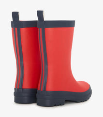Girls/Boys/Baby &amp; Toddler Red &amp; Navy Matte Rain Boots | Hatley Rainwear