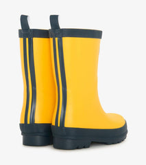 Girls/Boys/Baby &amp; Toddler Yellow &amp; Navy Matte Rain Boots | Hatley Rainwear