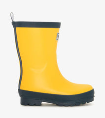 Girls/Boys/Baby &amp; Toddler Yellow &amp; Navy Matte Rain Boots | Hatley Rainwear