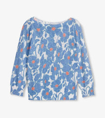 Women 3/4 Sleeve Knit Breton - Textured Poppies | Hatley Sweaters