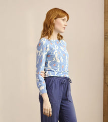 Women 3/4 Sleeve Knit Breton - Textured Poppies | Hatley Sweaters