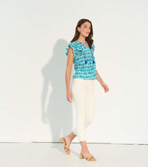 Women Alexa Popover Top - Painted Triangles | Hatley Tops
