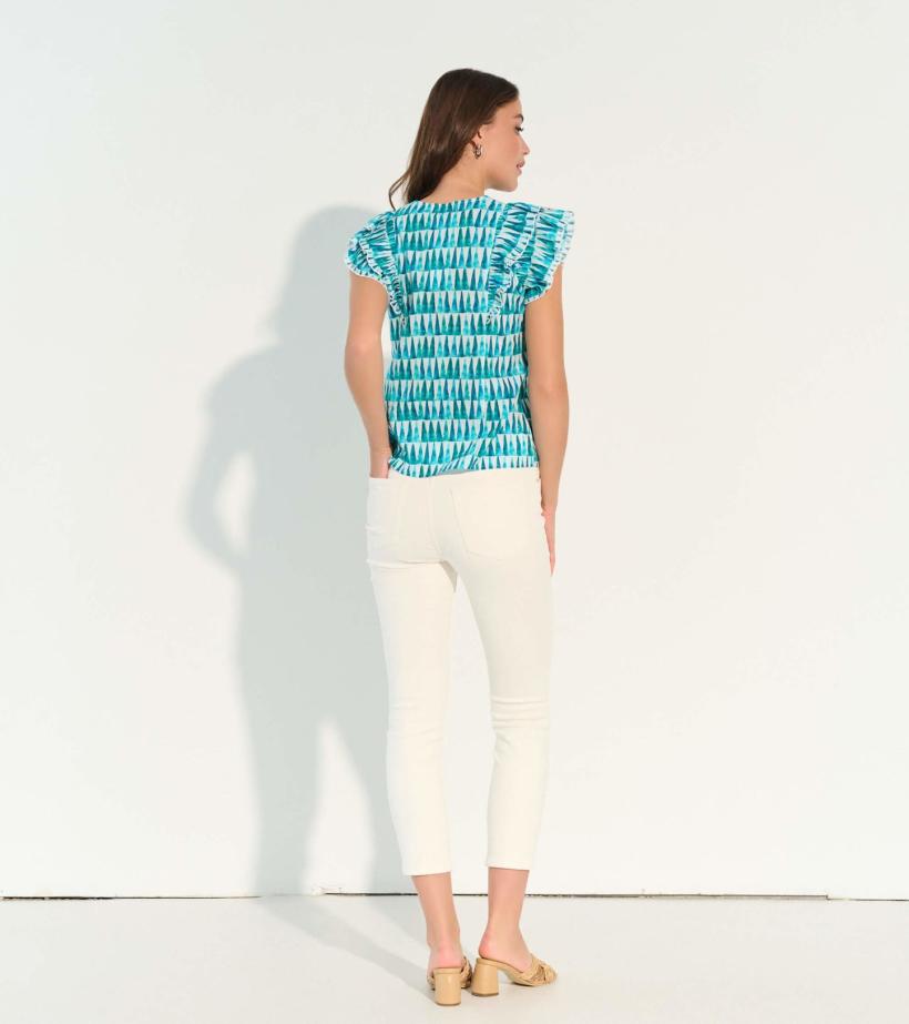 Women Alexa Popover Top - Painted Triangles | Hatley Tops