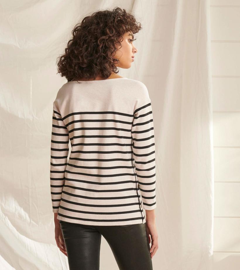 Women Ali Breton Top - Cream Melange Stripes | Hatley Tops