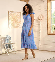 Women Aria Midi Dress - Rainbow Feather Dobby | Hatley Dresses