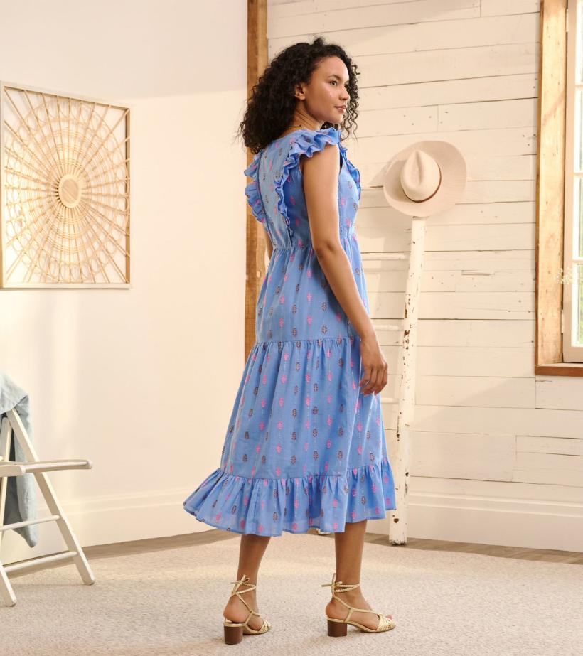 Women Aria Midi Dress - Rainbow Feather Dobby | Hatley Dresses