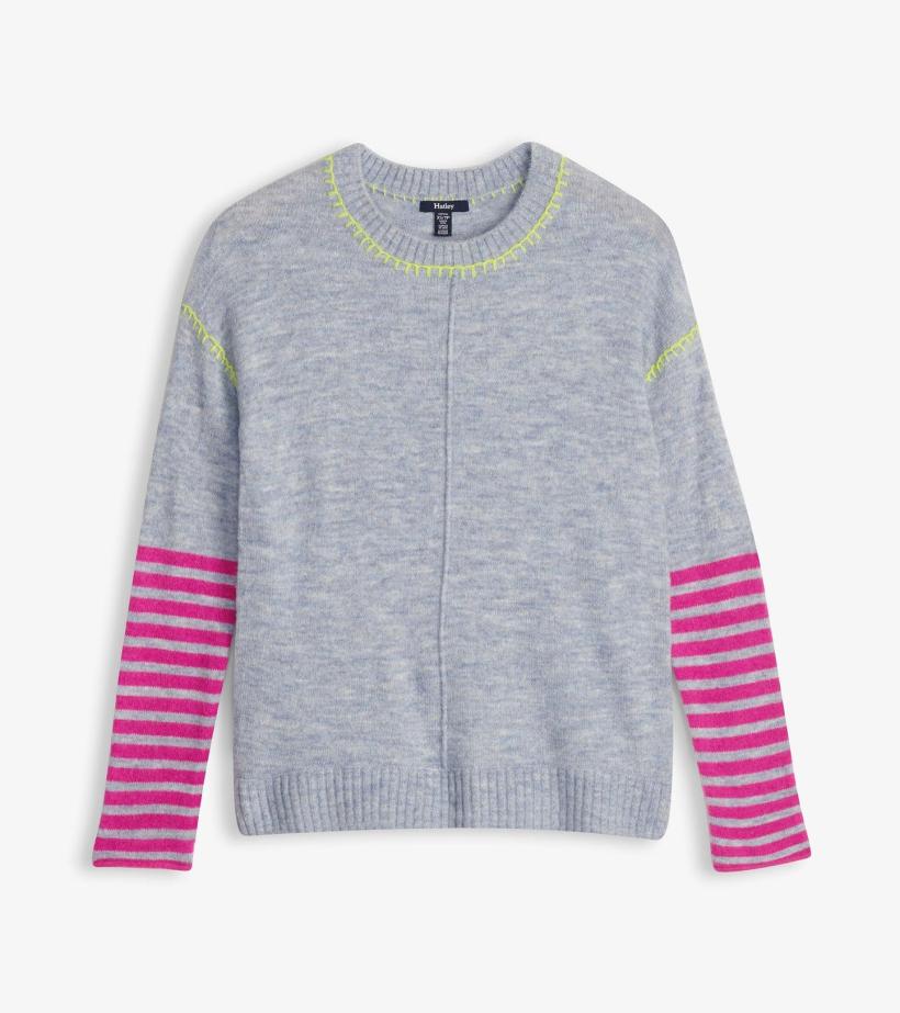 Women Avery Sweater - Hot Pink Stripes | Hatley Sweaters