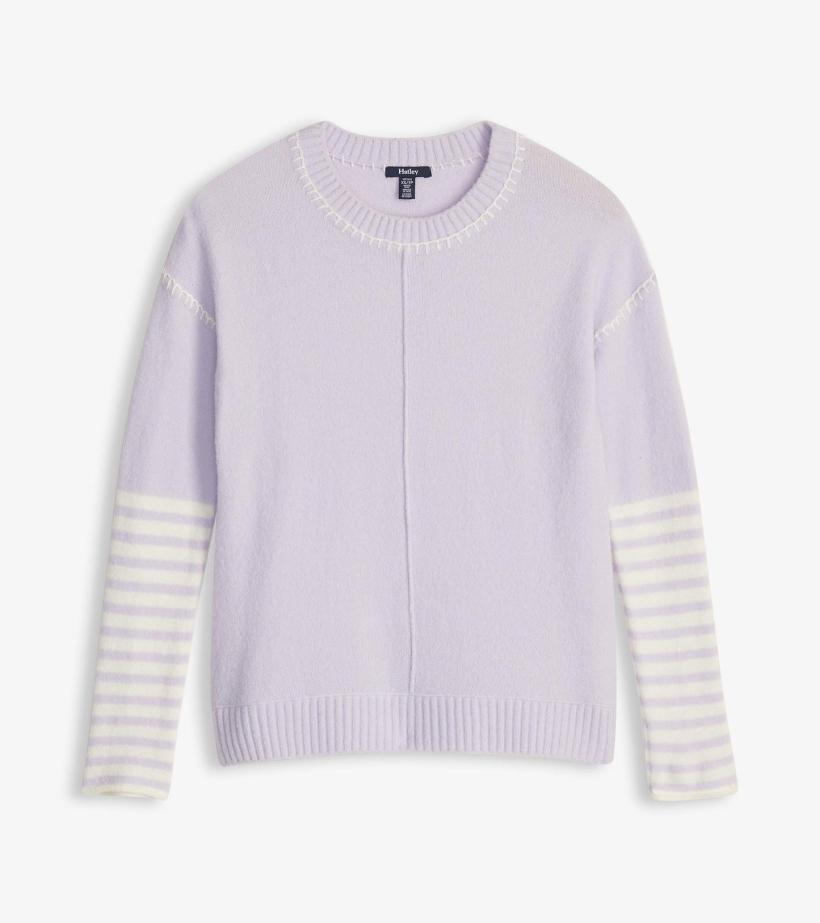 Women Avery Sweater - Lilac Stripes | Hatley Sweaters