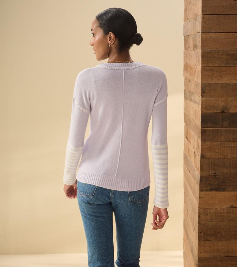 Women Avery Sweater - Lilac Stripes | Hatley Sweaters