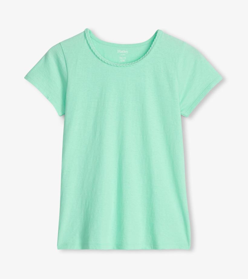 Women Braided Neck Tee - Ice Green | Hatley Tops