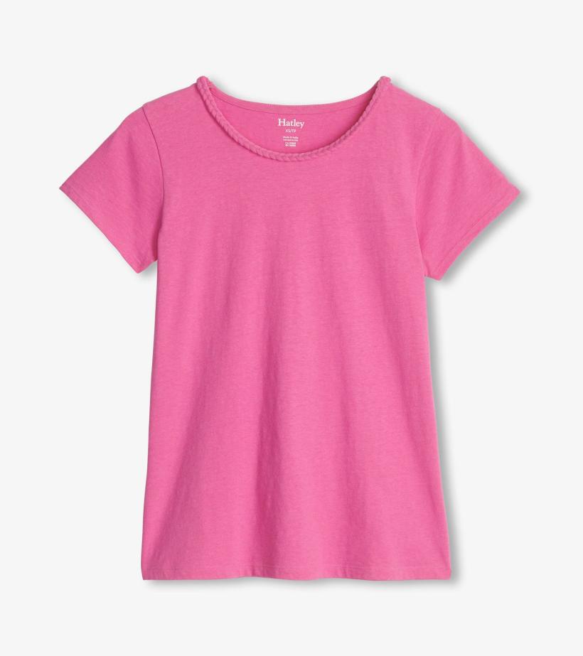 Women Braided Neck Tee - Phlox Pink | Hatley Tops