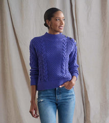 Women Button Neck Sweater - Ultra Violet | Hatley Sweaters
