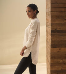 Women Cable Knit Tunic - Oatmeal Heather | Hatley Sweaters