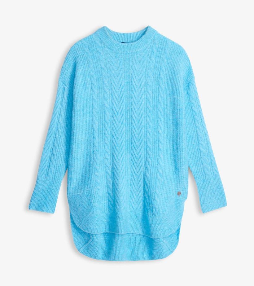 Women Cable Knit Tunic - Sky Blue | Hatley Sweaters