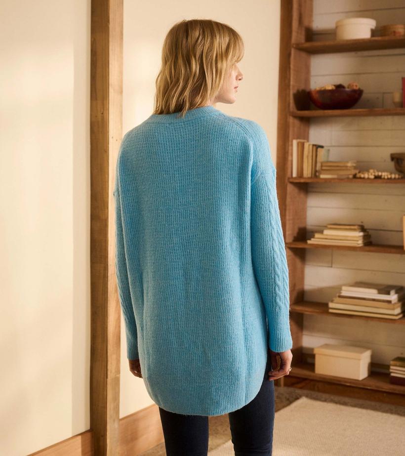 Women Cable Knit Tunic - Sky Blue | Hatley Sweaters