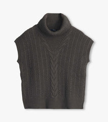 Women Cable Knit Vest - Charcoal Grey | Hatley Sweaters